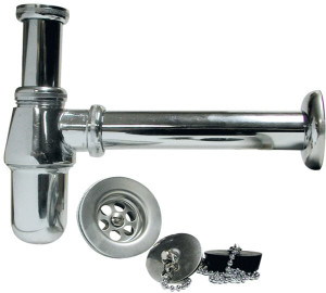 Sifó ampolla per a lavabo extensible amb vàlvula i tap 1 1/4"