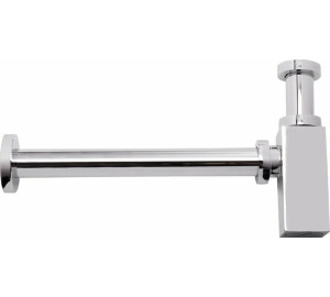Sifó ampolla quadrat per a lavabo i bidet 1 1/4" Xapat en crom