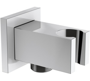 Suport de dutxa quadrat amb presa 1/2" Xapat en crom