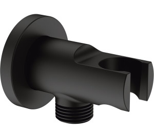 Suport de dutxa cilíndric amb presa 1/2" negre Accessoris i peces de recanvi
