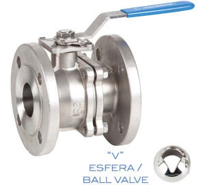 Vàlvula de control amb esfera "V", 2 peces brides DIN PN 40/16