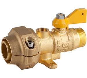 Vàlvula esfera recta per a gas amb potes, M-connexió tub PE