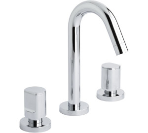 Bateria de lavabo canella inclinada Xapat en crom Kalo