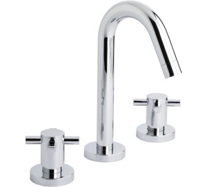 Bateria de lavabo canella inclinada Xapat en crom Kross