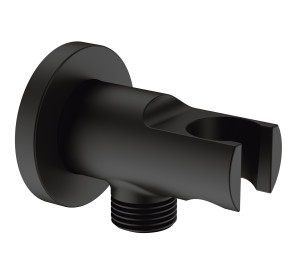 Suport de dutxa cilíndric amb presa 1/2" negre
