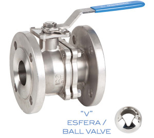 Vàlvula de control amb esfera "V", 2 peces brides DIN PN 40/16