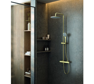 COLUMNA MONOMANDO EXTENSIBLE CON KIT BRUSHED PVD GOLD